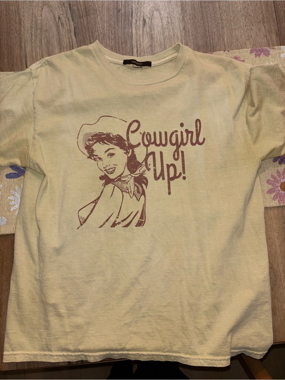 Cowgirl up yellow t shirt